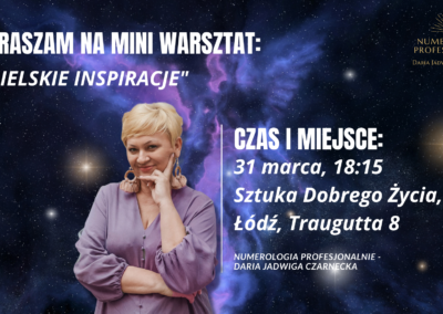 Anielskie Inspiracje – Mini warsztat 31/03/2023